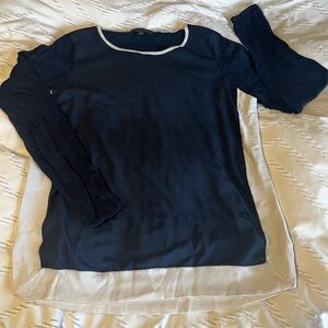 Brooks Brothers Navy and White Blouse